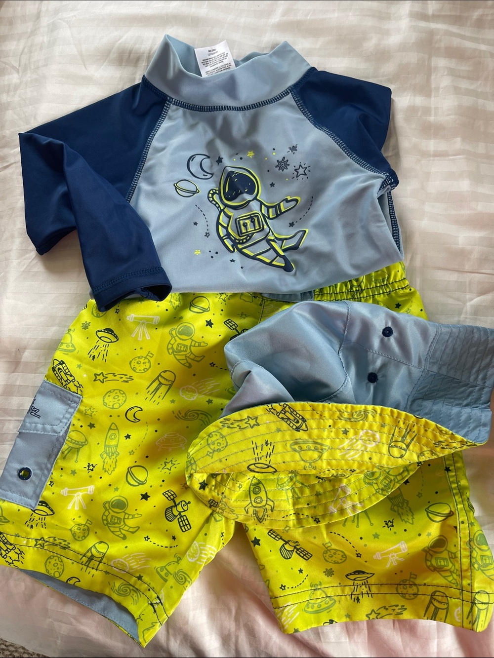Kids' Space Swim Set - Light Blue & Neon Yellow